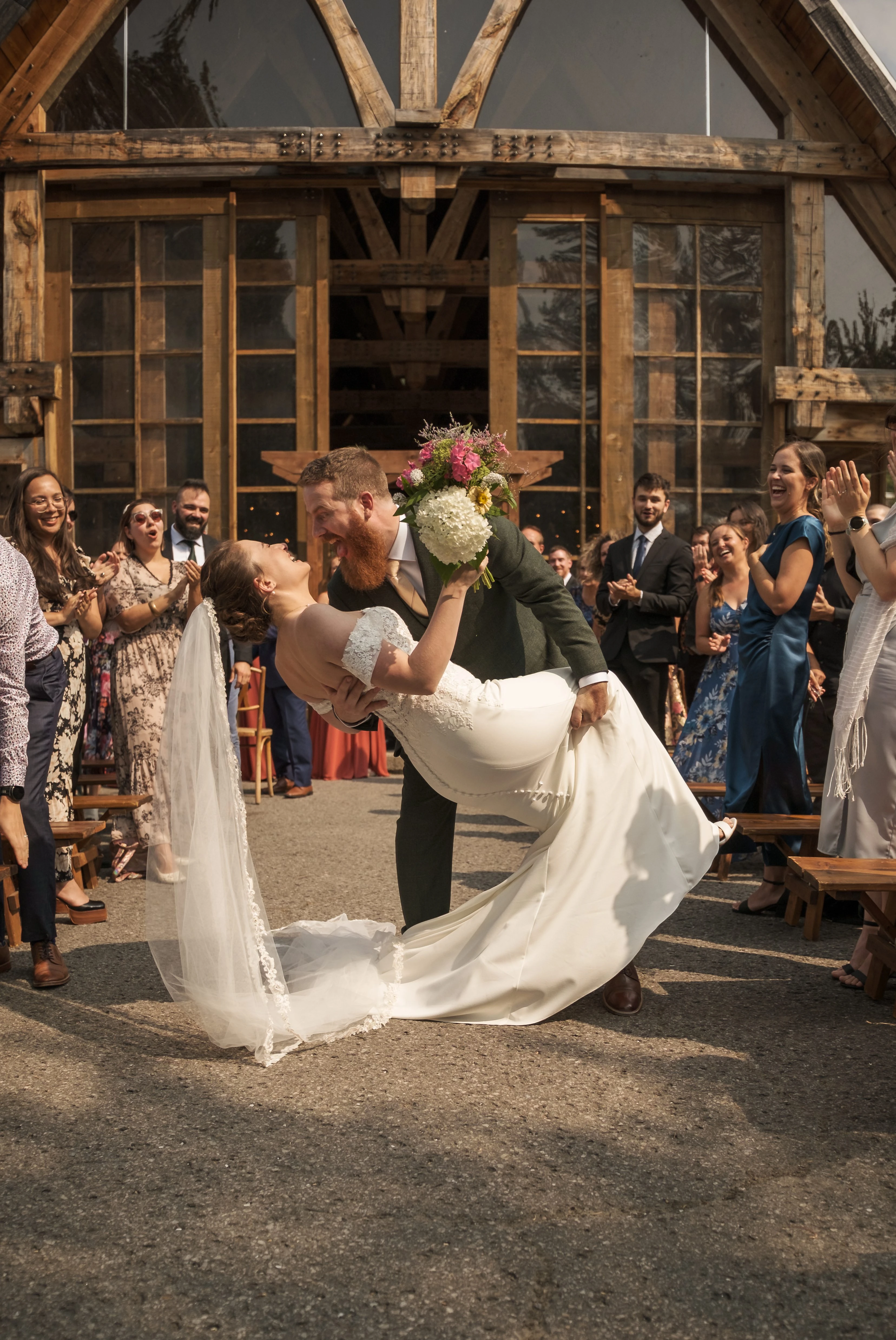 The ceremony unfolds beneath the painted dome of a church